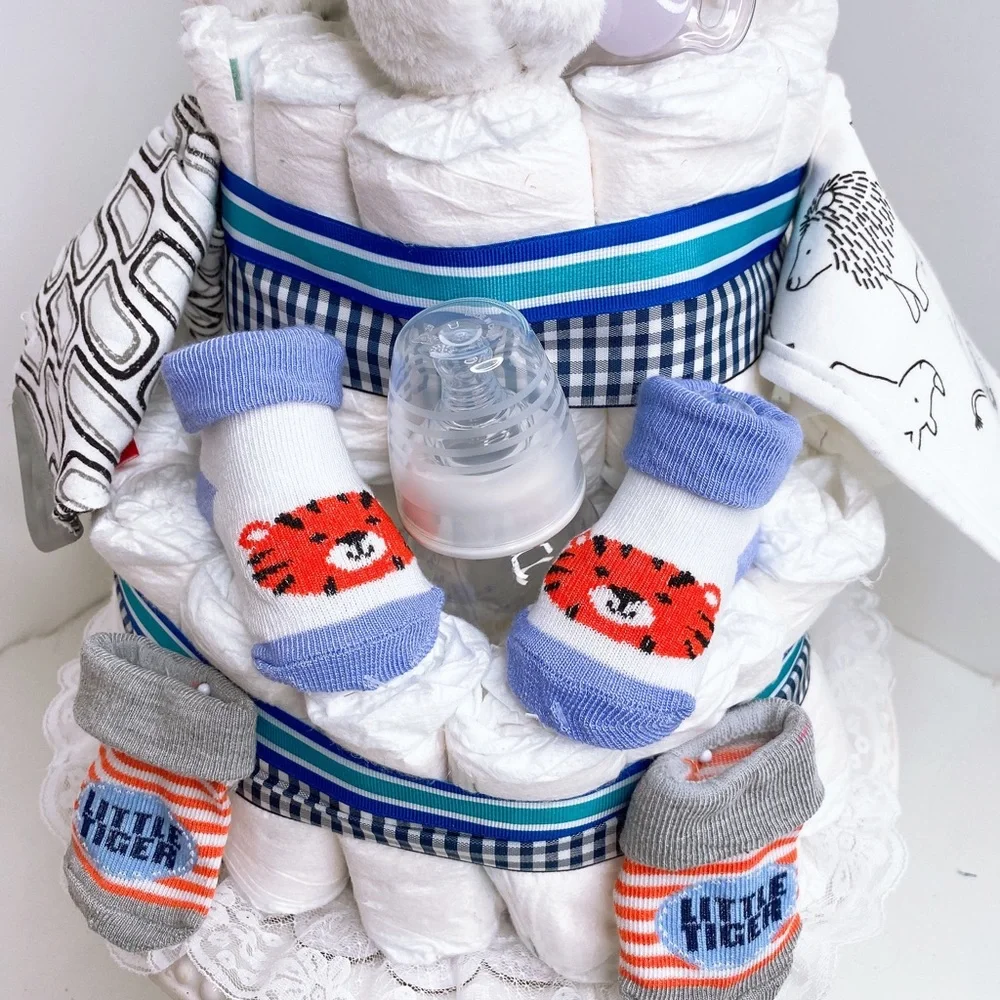 Tiger Diaper Cake, Safari Diaper Cake